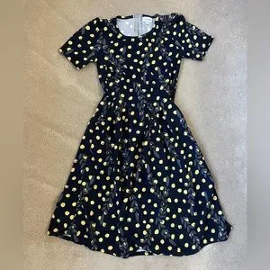 LuLaRoe Dresses Lularoe Amelia Blue Yellow Polka Dots Leaves Dress Lu La Roe Long Mini Dress Poshmark